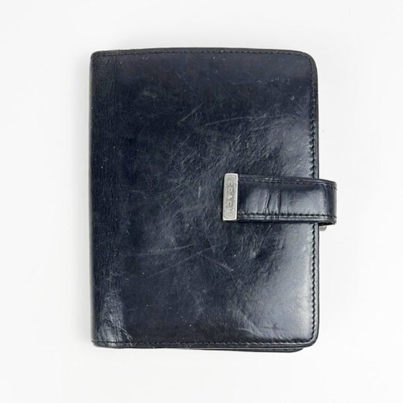 Coach Vintage Kisslock Coin Pouch Soft Black Leather Bifold Button Snap Wallet - Picture 1 of 16